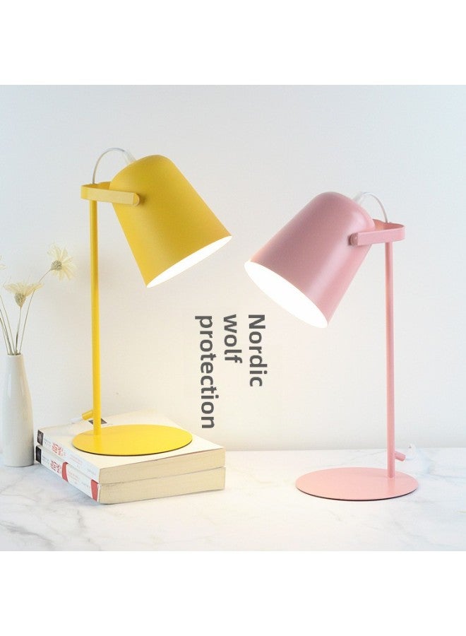 Nordic Creative Small Desk Lamp Led Eye Protection Desk Girl College Student Dormitory Reading Modern Bedside Plug Ins Style-Light Source Power:LED 12W Three Color Light Bulb-Light Color:White Style - Image 1